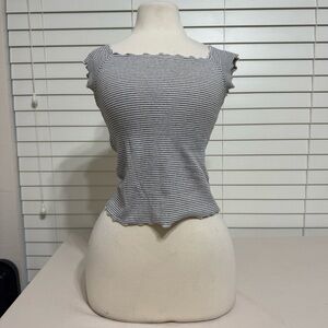 Aeropostale Black and White Striped Crop Top